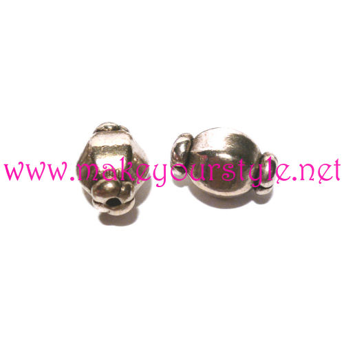 10 Perle metalliche ovali