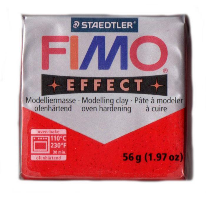 Fimo soft n. 202 - ROSSO GLITTER
