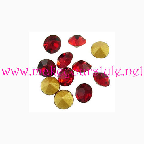 Strass in vetro forma diamante 3,5mm - colore: ROSSO
