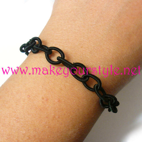 85cm Catena ricoperta in tessuto - Colore: NERO