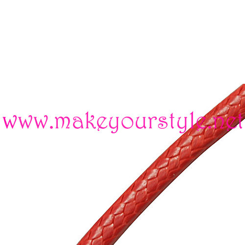 10 metri cordino cerato in poliestere 1mm - Colore: ROSSO