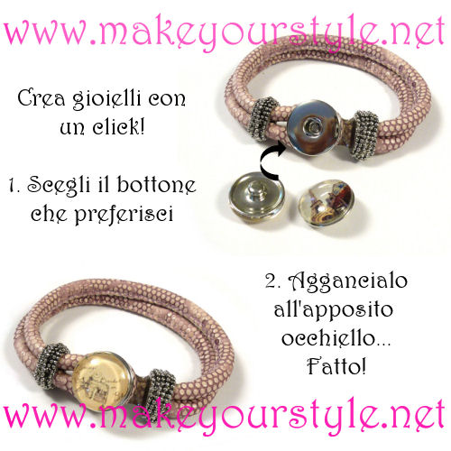 Base bracciale in un click - Mod. 01 - Colore: Marrone
