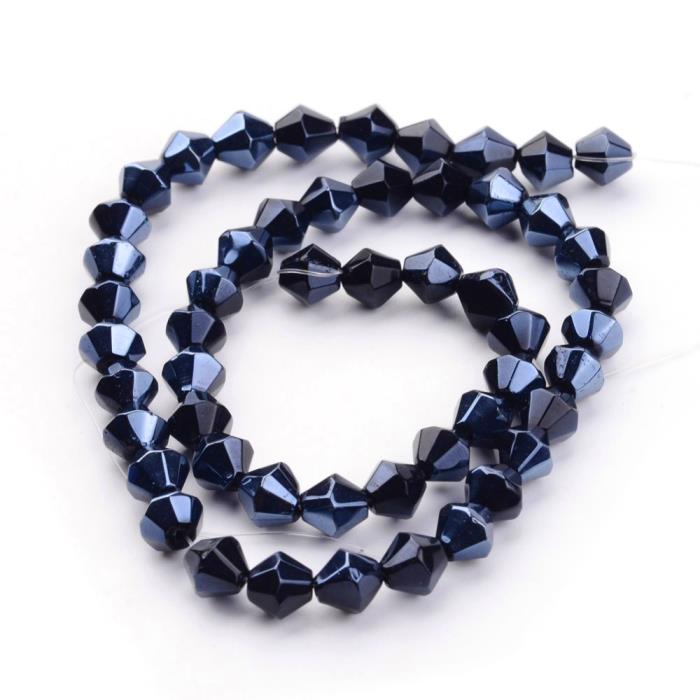 50 perle bicono 6mm - colore : BLU