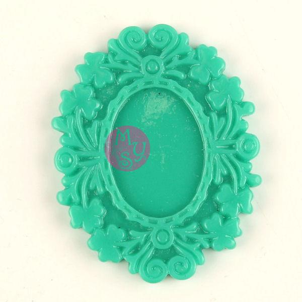 Base per cammeo ovale colore: TURCHESE
