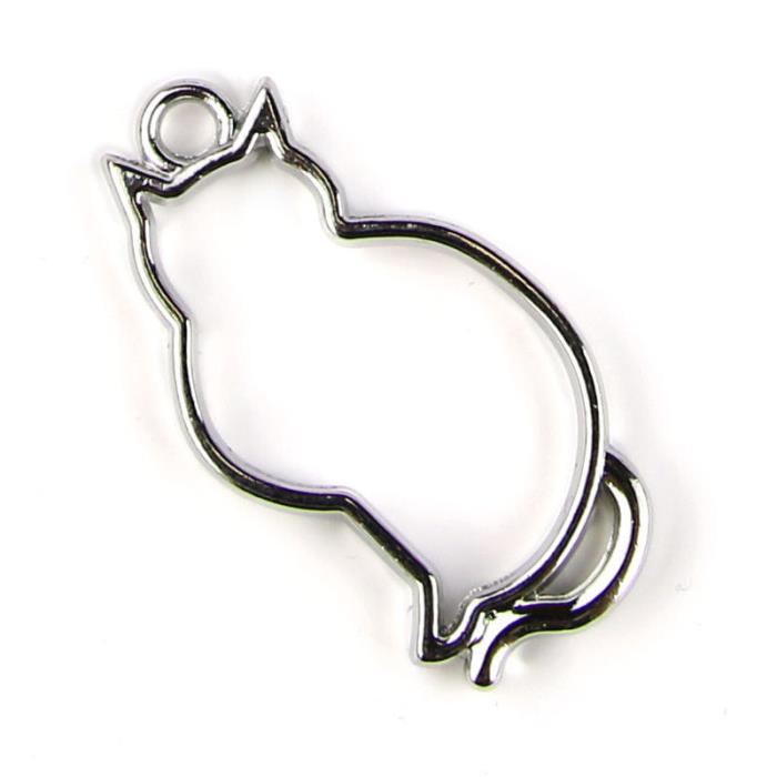 Charm Bezel - Gatto - Colore: Argento