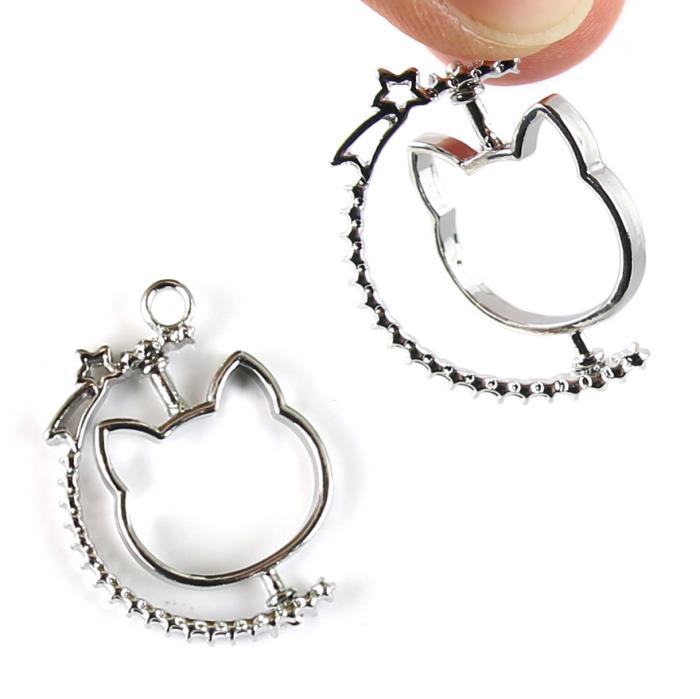 Charm Bezel Rotante - Gatto - Colore: Argento