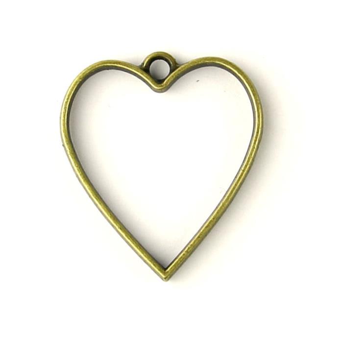 Charm Bezel - Cuore - Colore: Bronzo