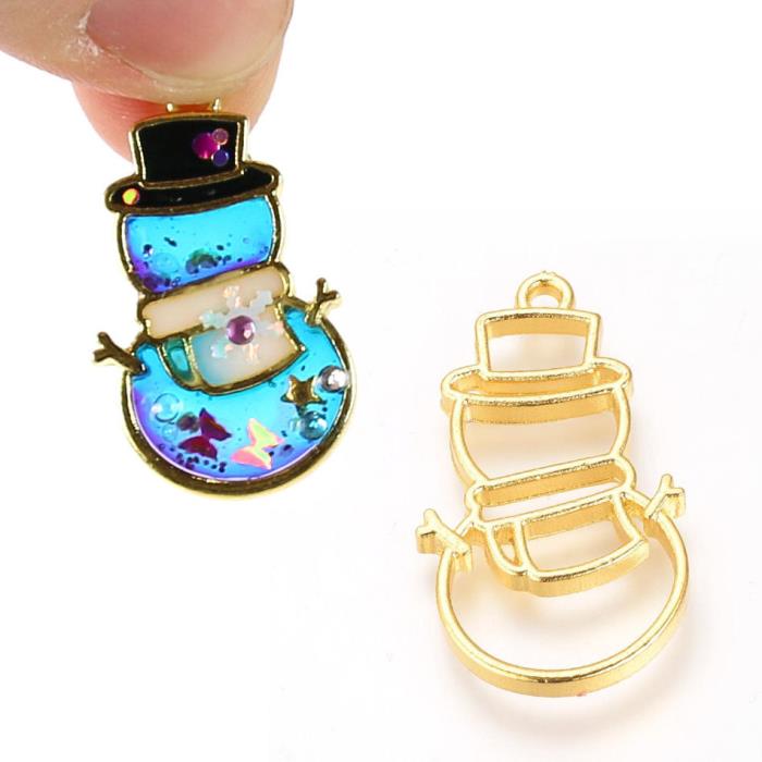 Charm Bezel - Pupazzo di Neve - Mod. 02 - Colore: Dorato