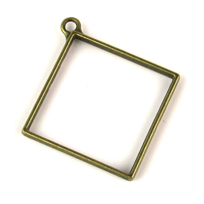 Charm Bezel - Quadrato - Colore: Bronzo