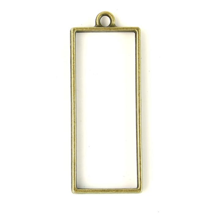 Charm Bezel - Rettangolo - Colore: Bronzo