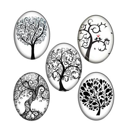 Cabochon 18x25mm con stampa - Alberi - Mod. MX1