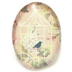 Cabochon 18x25mm con stampa - BirdCage - Mod. 01