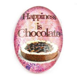 Cabochon 18x25mm con stampa - Cioccolata - Mod. 03