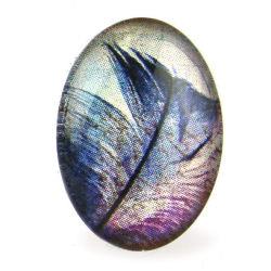 Cabochon 18x25mm con stampa - Piume - Mod. 02