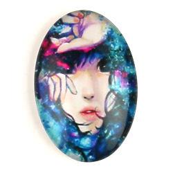 Cabochon ovale con stampa - 20x30mm - Illusion - Mod. 12