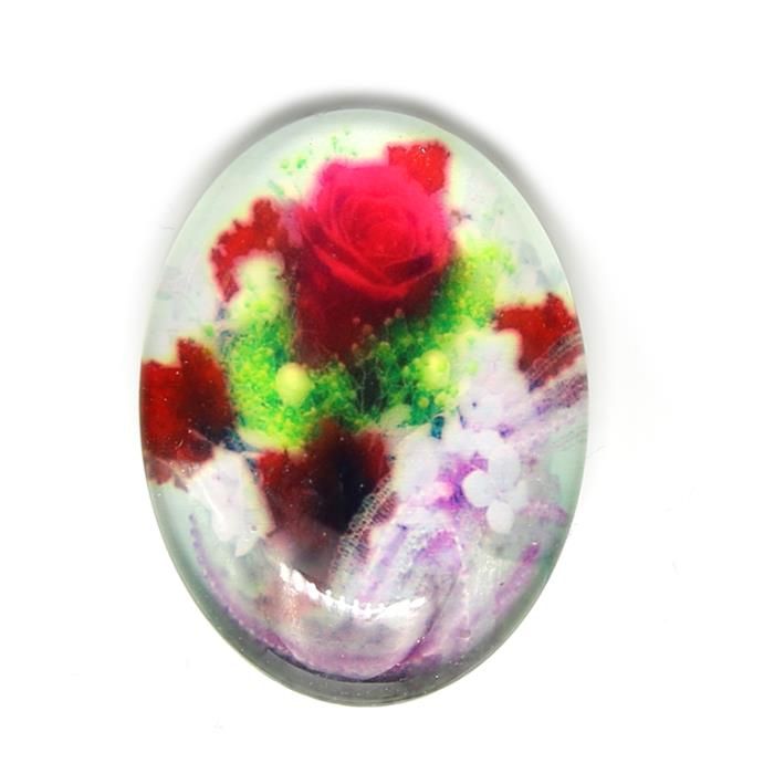 Cabochon 30x40mm con stampa - Mod. 34 - Bouquet