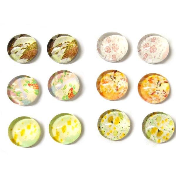 10 Cabochon tondi - 8mm - Decorati Mix 1