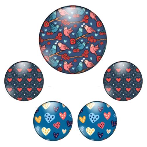 Set parure 5 Cabochon 12-20mm con stampa - Mod. 02