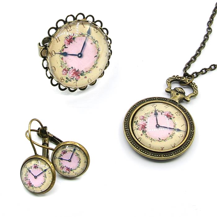 Set parure 4 Cabochon 12-25mm con stampa - Mod. 06