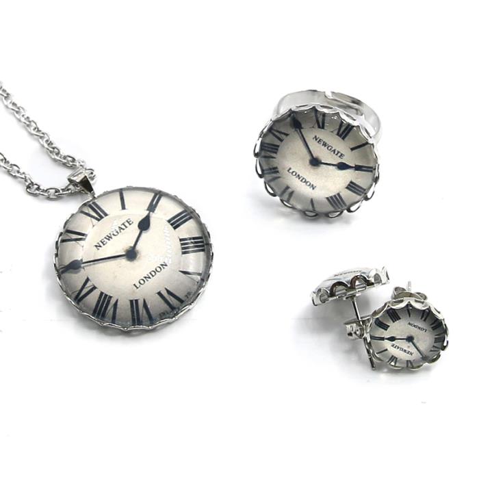 Set parure 4 Cabochon 12-25mm con stampa - Mod. 07