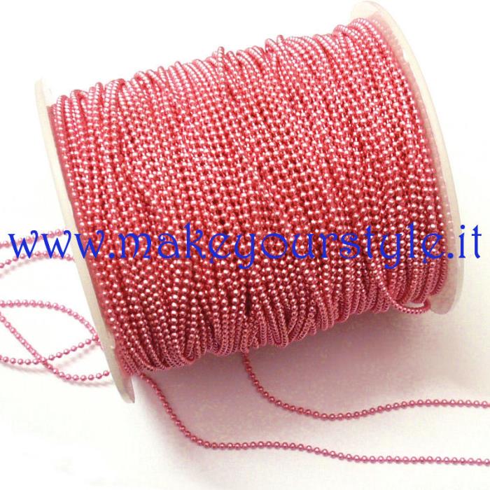 1 metro catena a pallini 1,5mm - Rosa