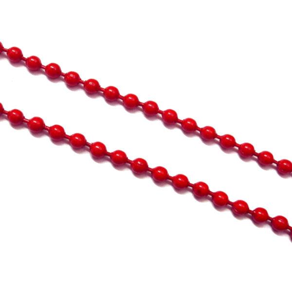 1 metro catena a pallini 2,4mm - Rosso