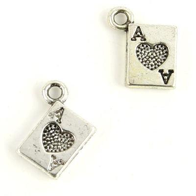 10 Charm asso di cuori