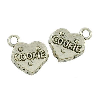 4 Charm biscotto cuore con scritta COOKIE