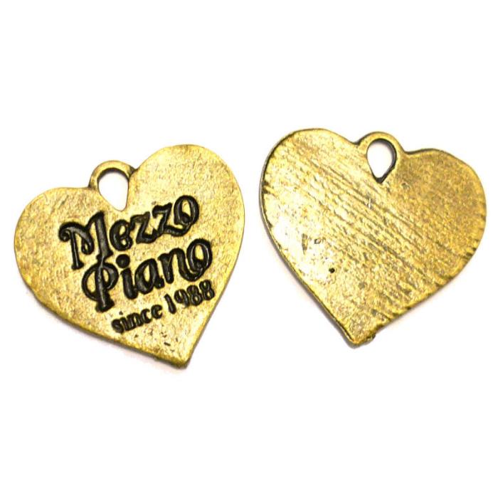 Charm bronzo a cuore - Mezzo Piano