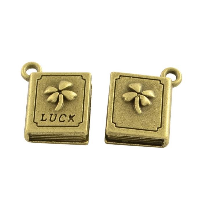 2 Charm bronzo libro portafortuna