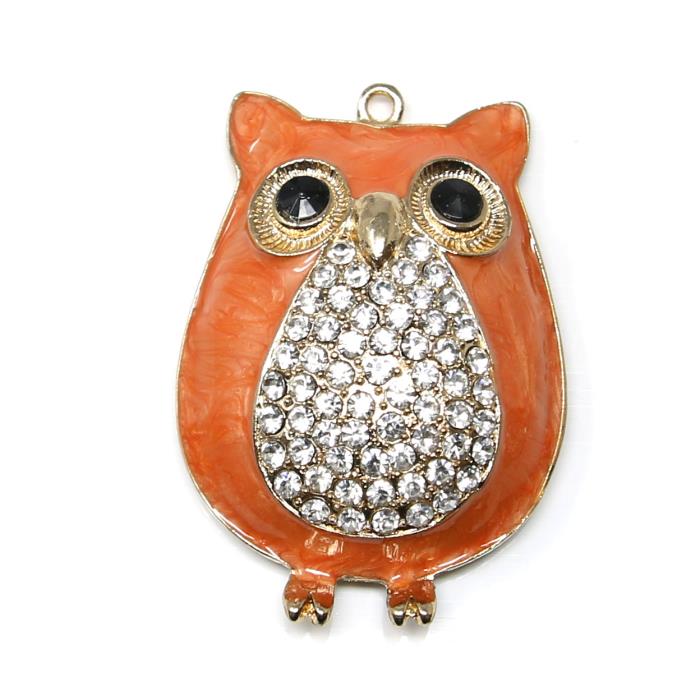 Charm grande con strass - Modello 90 - Arancio