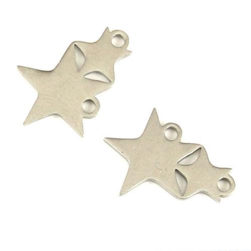 Charm Inox Argentato - Mod. 02 - Stelle