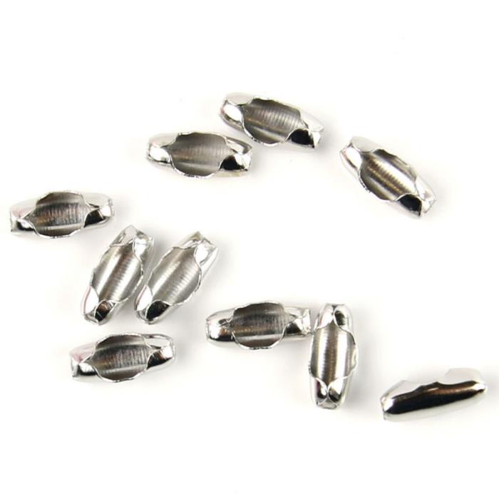 10 Chiusure per catena a pallini 2,4mm - Argento