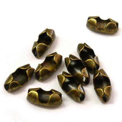 10 Chiusure per catena a pallini 1,5mm - Bronzo