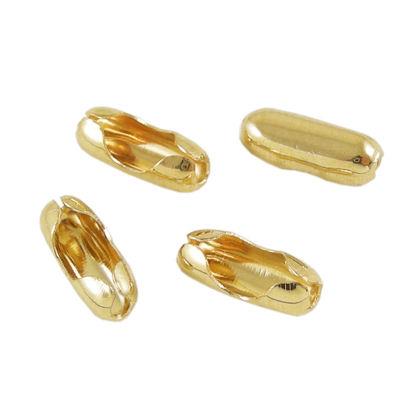 10 Chiusure per catena a pallini 2,4mm - Oro