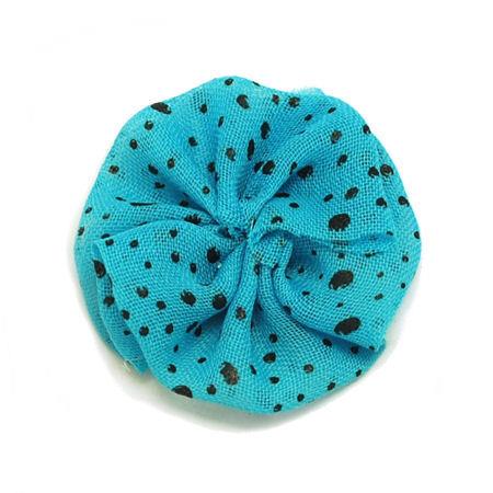 10 coccarde pronte a pois - Colore: TURCHESE