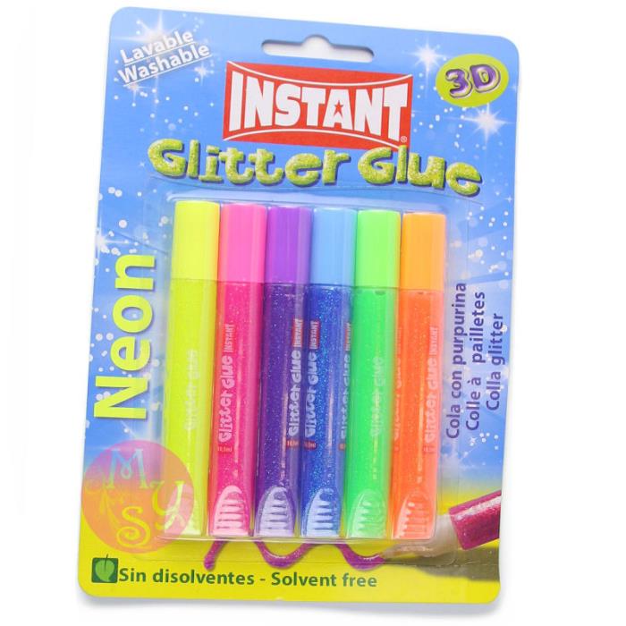 Colla Instant Neon con brillantini - multipack - Slime