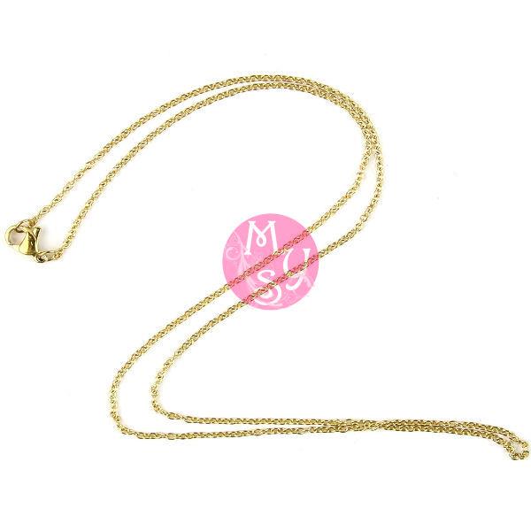 Collana pronta in ACCIAIO INOX DORATO - Mod. 05