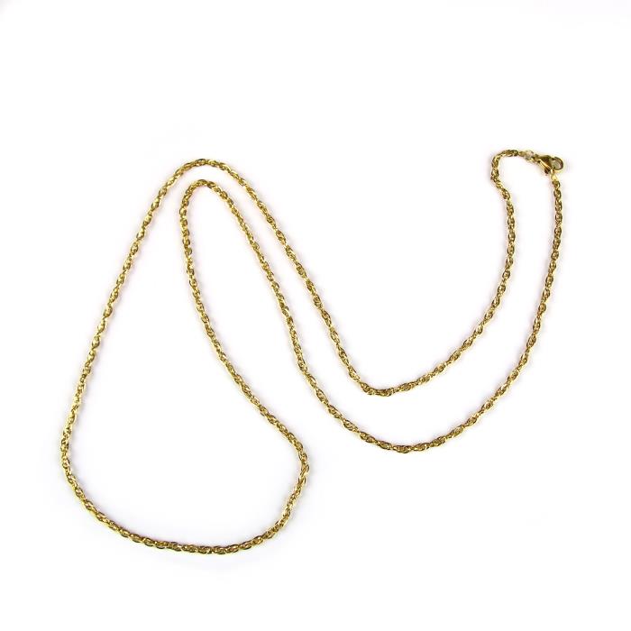 Collana pronta in ACCIAIO INOX DORATO - Mod. 06