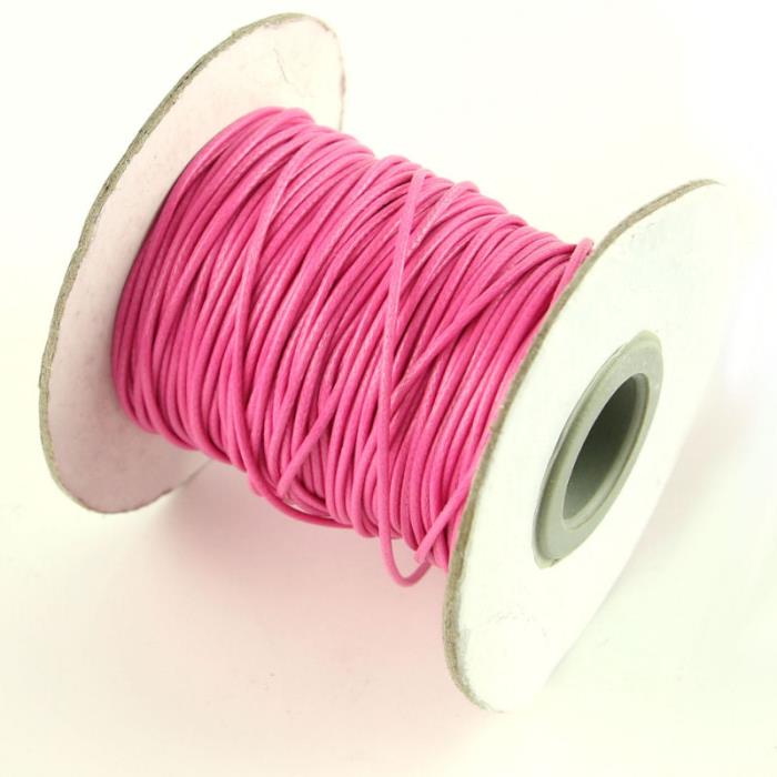 10 metri cordino cerato in poliestere 1mm - Colore: FUCSIA