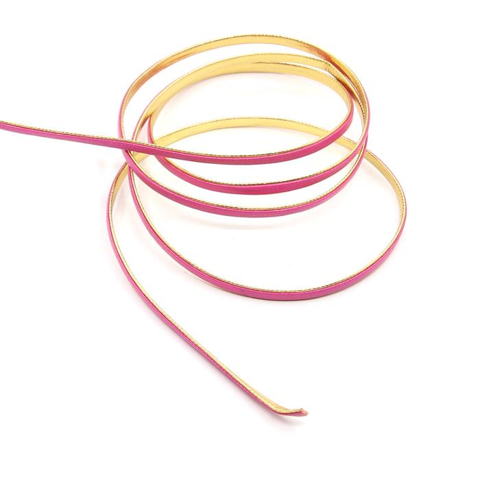1 metro cordino simil cuoio 3mm  - Colore: FUCSIA ORO