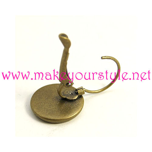 4 Monachelle Bronzo Chiuse Con Piatto Per Cabochon Tondo 12mm