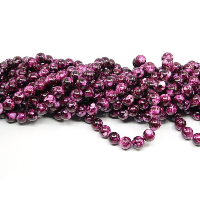 1 filo di perle marmorizzate da 12mm - colore: BIANCO VIOLA