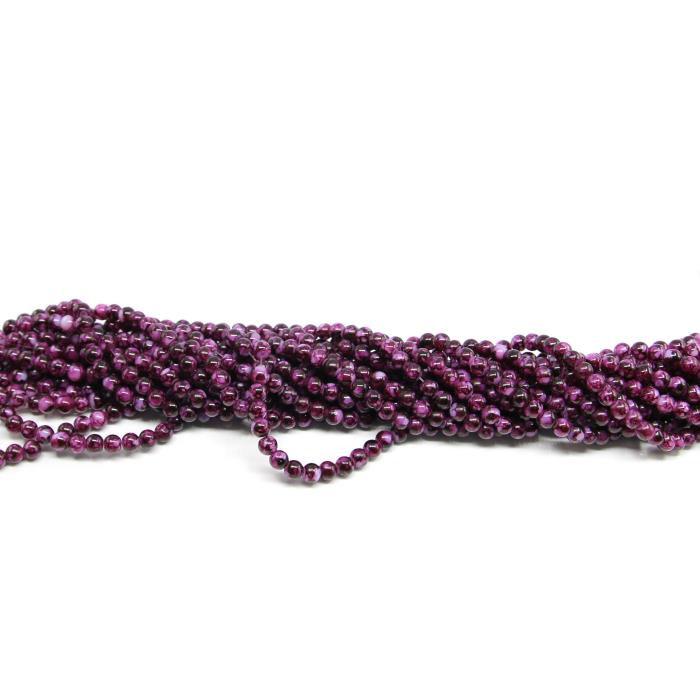 1 filo di perle marmorizzate da 6mm - colore: BIANCO VIOLA