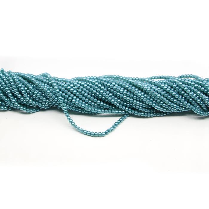 1 filo di perle rinascimento da 4mm - colore: AZZURRO SCURO