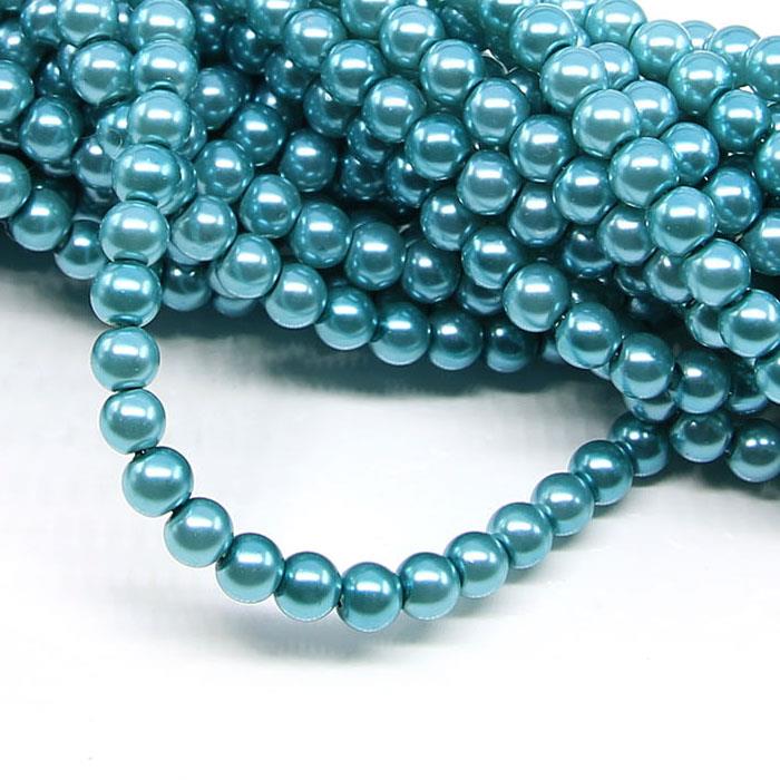 1 filo di perle rinascimento da 6mm - colore: AZZURRO SCURO