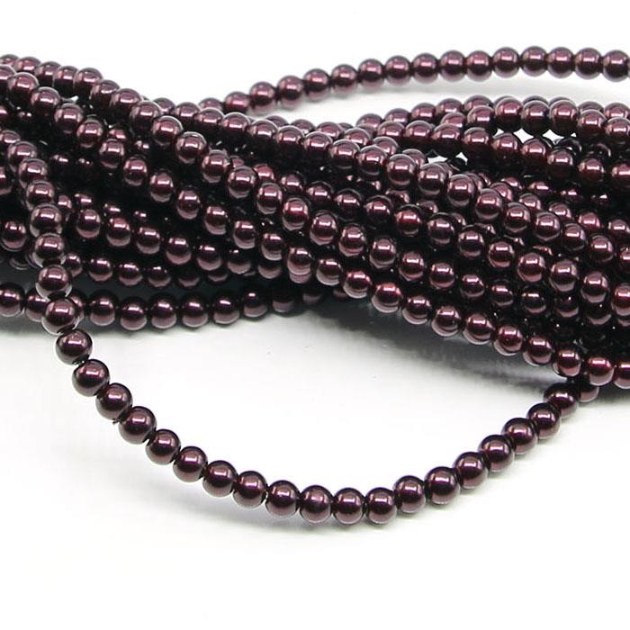 1 filo di perle rinascimento da 4mm - colore: BORDEAUX