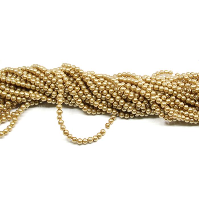 1 filo di perle rinascimento da 6mm - colore: ORO CHIARO