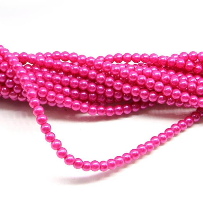 1 filo di perle rinascimento da 4mm - colore: FUCSIA