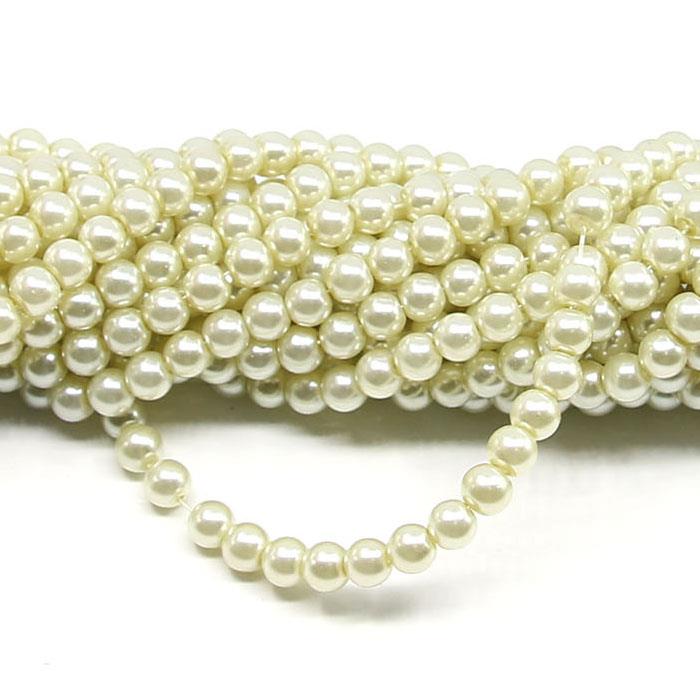 1 filo di perle rinascimento da 6mm - colore: PANNA